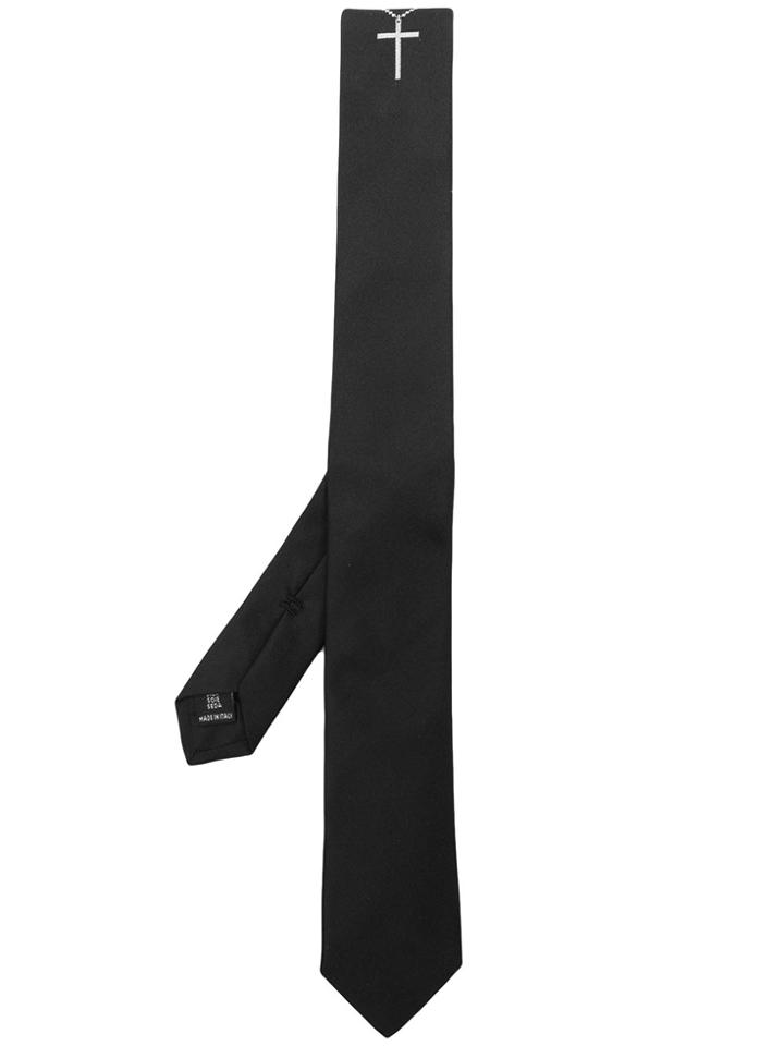 Neil Barrett Crucifix Print Tie - Black