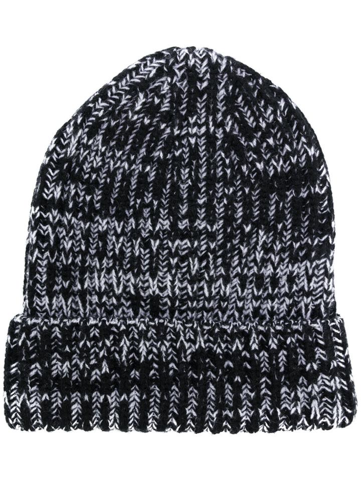 Alexander Mcqueen Two Tone Beanie - Black