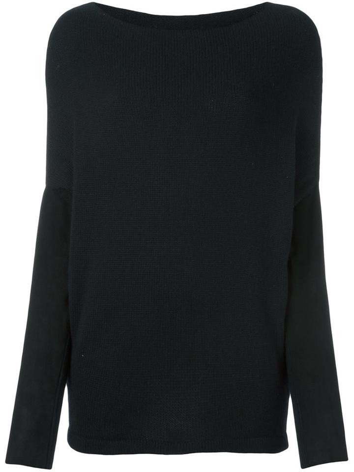Kristensen Du Nord Round Neck Jumper, Women's, Size: 2, Black, Cashmere/silk/leather