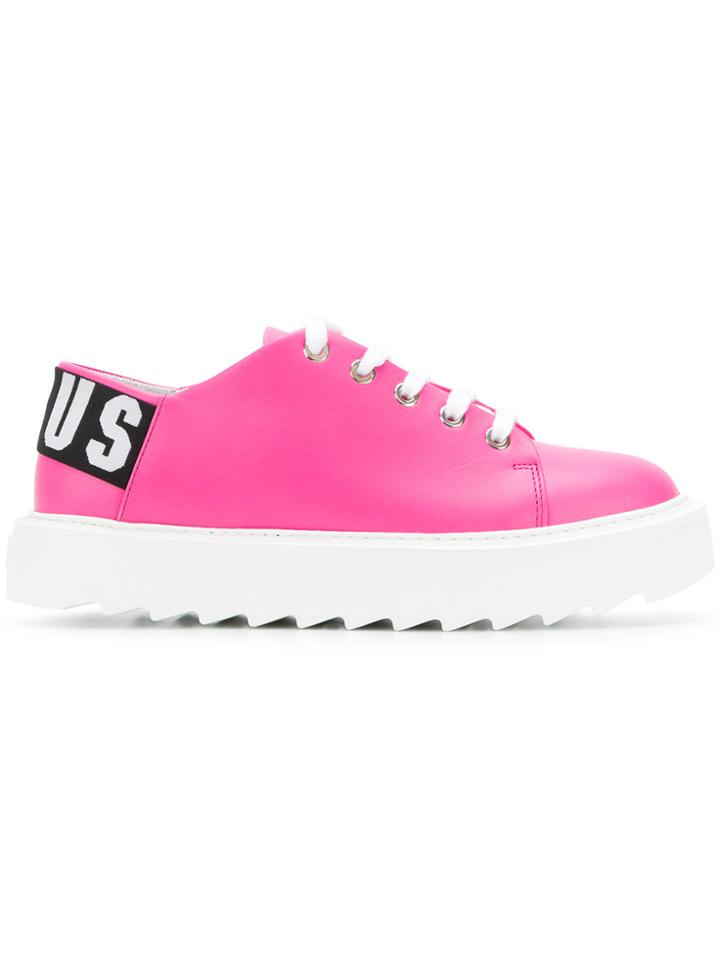 Versus Logo Printed Low-top Sneakers - Pink & Purple
