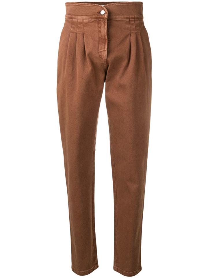 Alberta Ferretti Paperbag Trousers - Brown