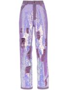 Ashish X Browns Distressed Sequin Jeans - Purple