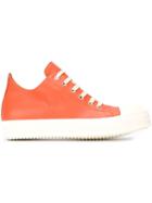 Rick Owens Lace-up Sneakers, Men's, Size: 44, Yellow/orange, Calf Leather/leather/rubber