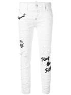 Dsquared2 Cool Girl Embroidered Jeans, Size: 40, White, Cotton/elastodiene