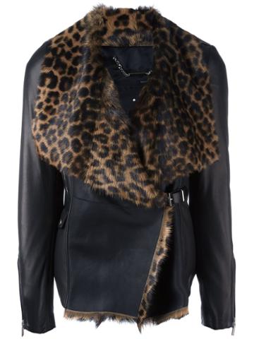 Barbara Bui Leopard Faux Fur Jacket, Women's, Size: 36, Brown, Lamb Skin/goat Skin/acetate/polyester