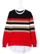 Paolo Pecora Kids Striped Sweater - Blue