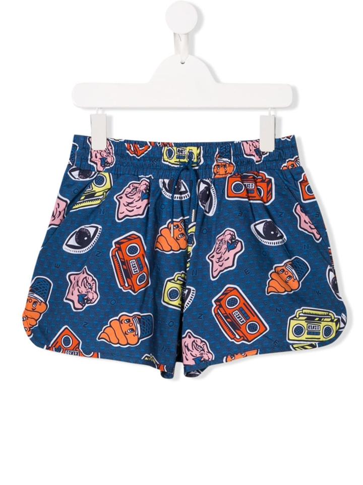Kenzo Kids Teen Drawstring Shorts - Blue