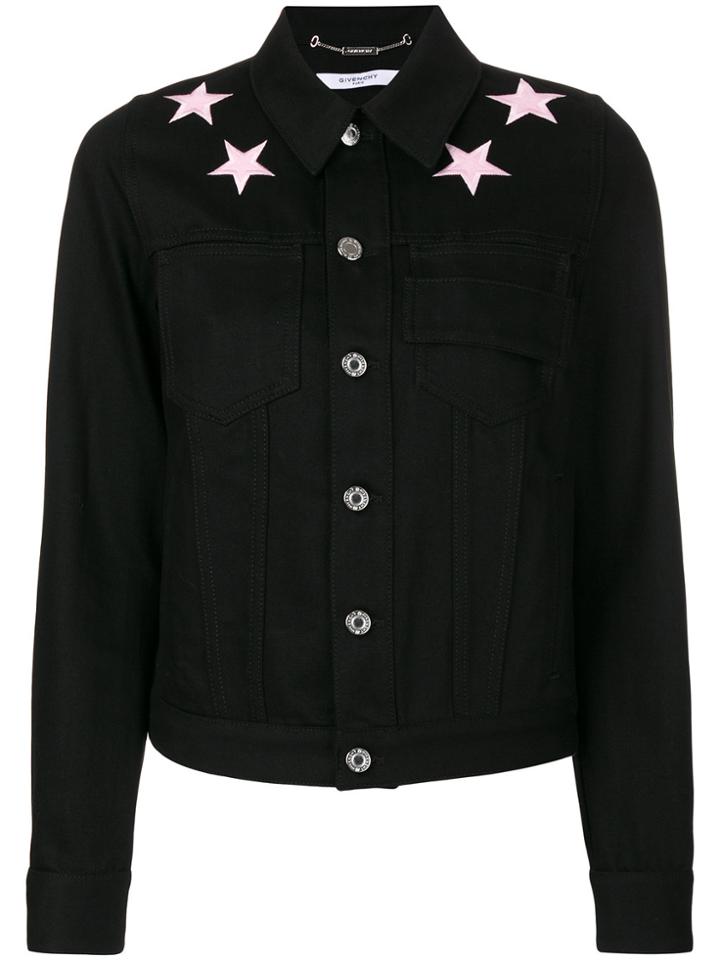 Givenchy Star Patch Denim Jacket - Black