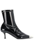 Nº21 Metallic Toe Ankle Boots - Black