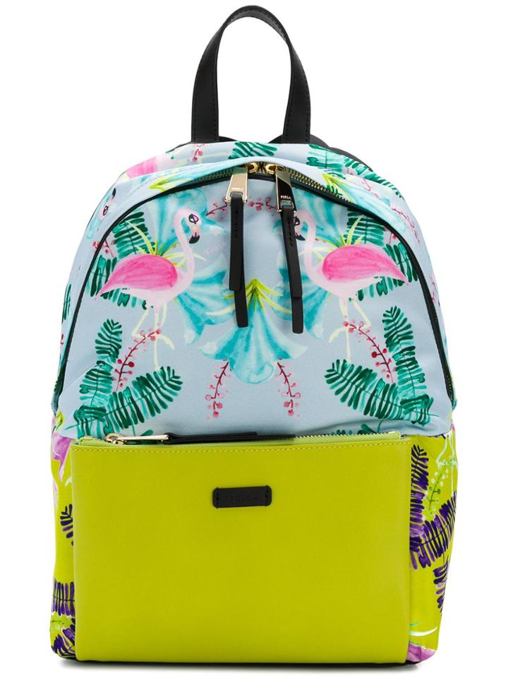 Furla Flamingo Print Backpack - Grey