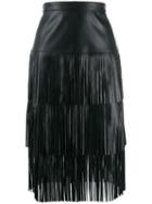 Karl Lagerfeld Fringed Skirt - Black