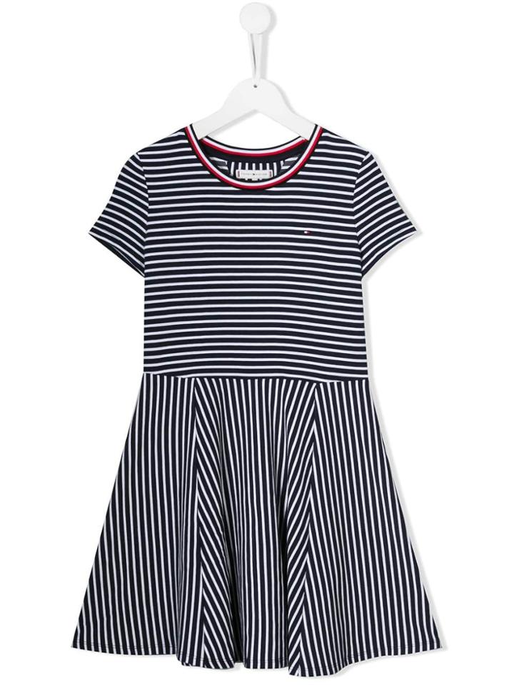 Tommy Hilfiger Junior Teen Striped Skater Dress - Blue