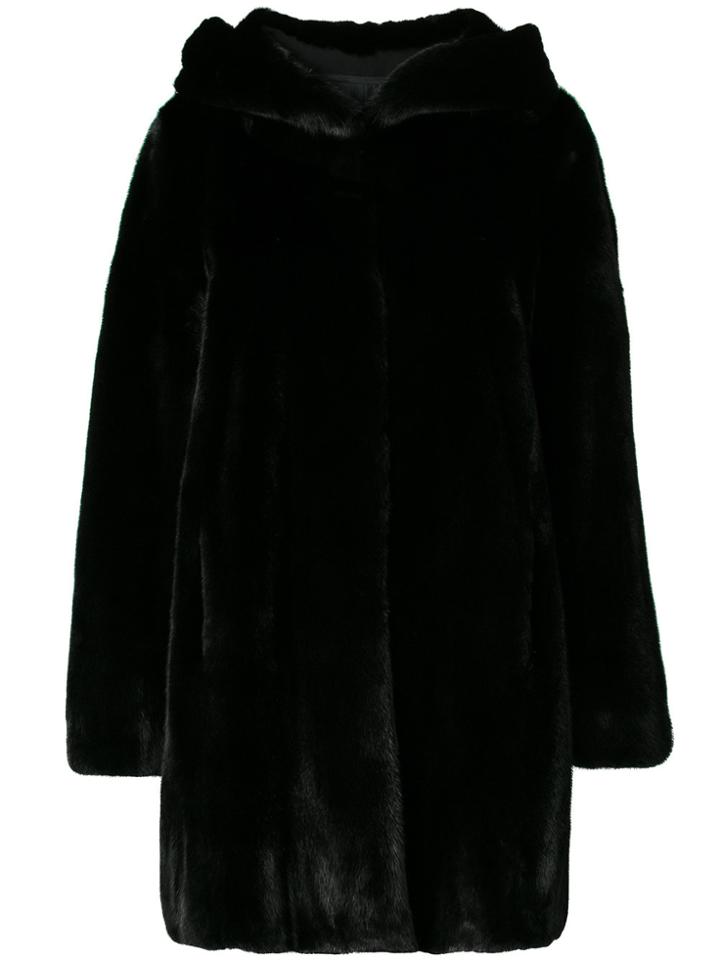 Yves Salomon Cocoon Coat - Black