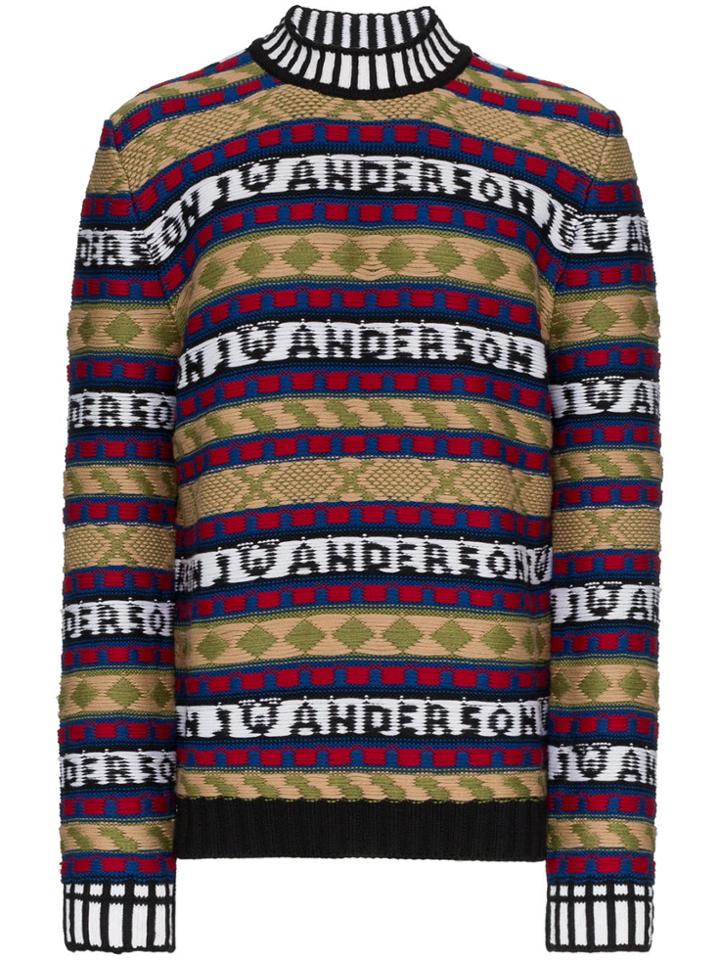 Jw Anderson Logo Crew Neck Sweater - 999 Black