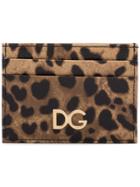 Dolce & Gabbana Leopard Print Cardholder - Brown