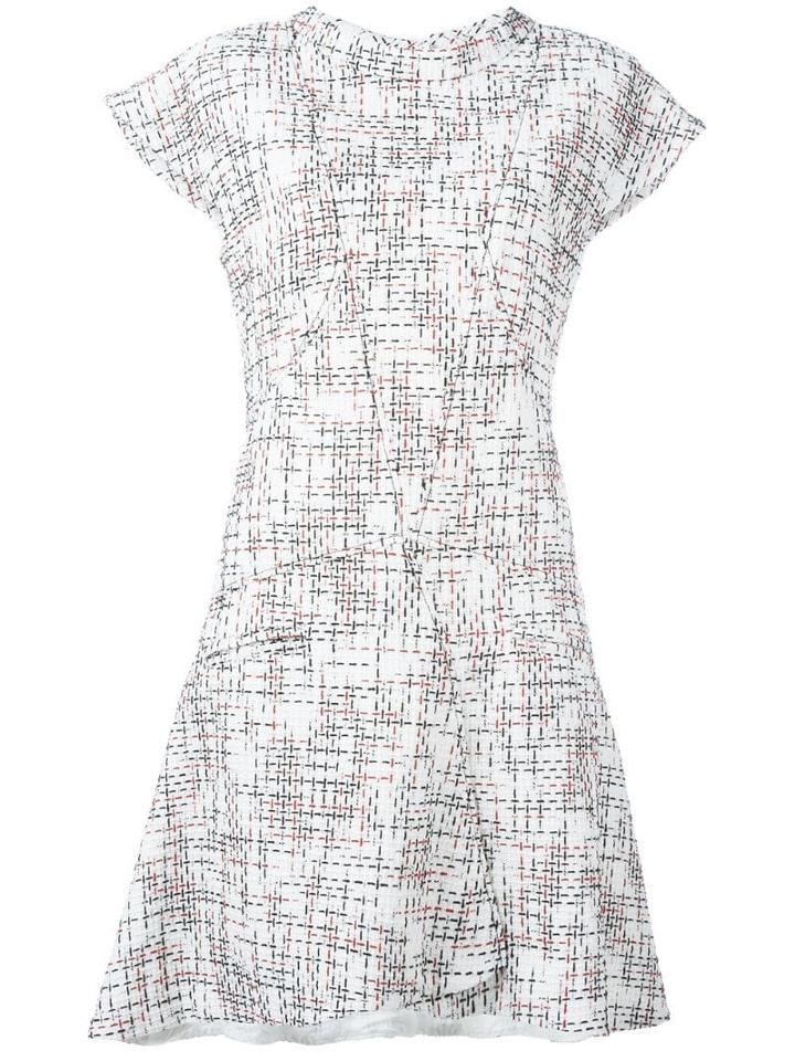Chanel Pre-owned Cap Sleeve Tweed Dress - White
