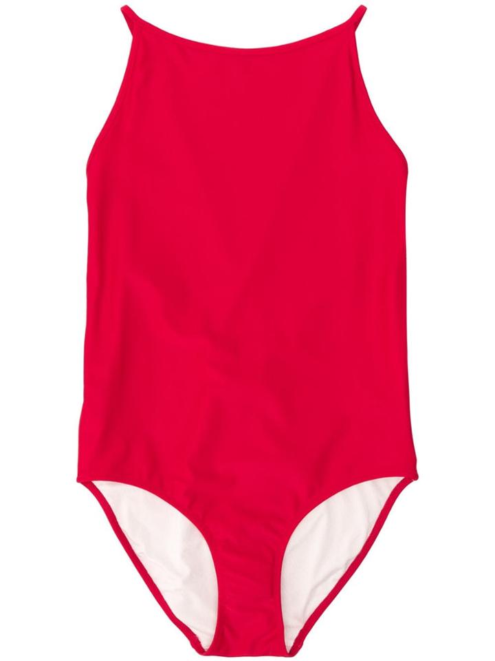 Burberry Kids Criss-cross Back One Piece - Red