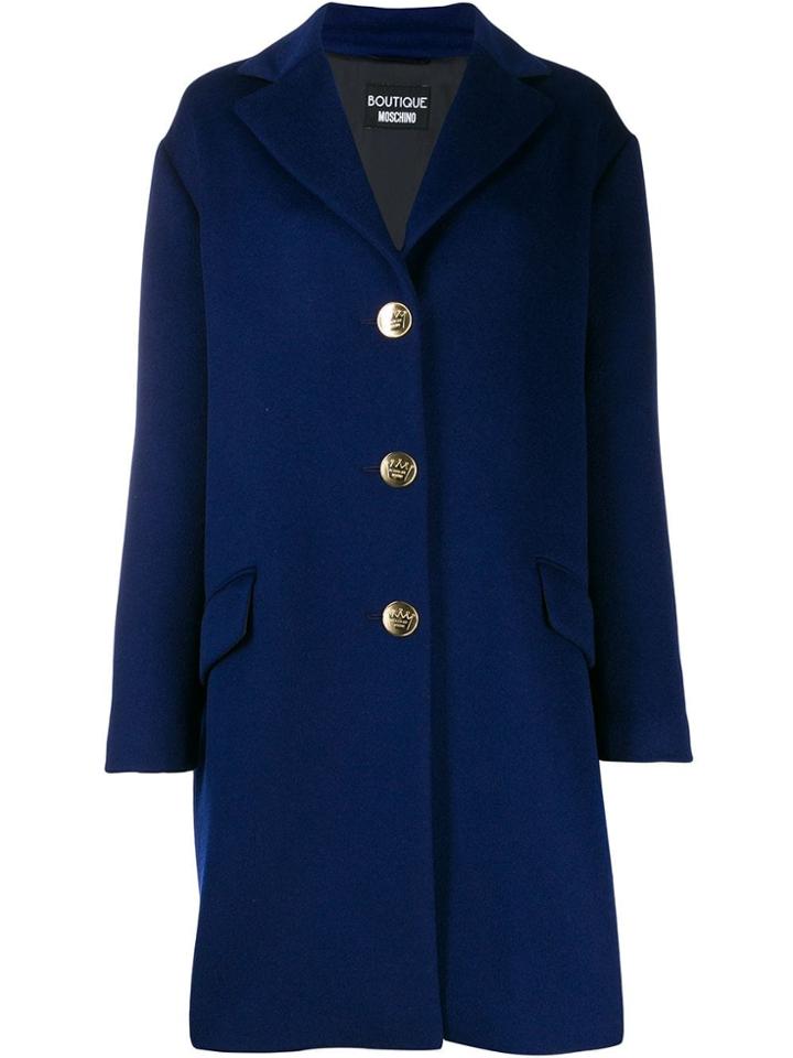 Boutique Moschino Oversized Single-breasted Coat - Blue
