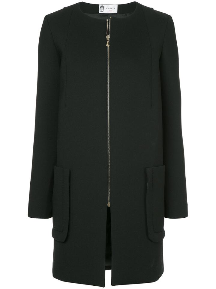 Lanvin Zipped Neoprene Coat - Black