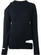 Erika Cavallini Cut-out Detailing Pullover, Women's, Size: Small, Blue, Acrylic/wool