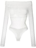 Faith Connexion - Lace Off-the-shoulder Top - Women - Polyamide/polyester/polyurethane - L, White, Polyamide/polyester/polyurethane