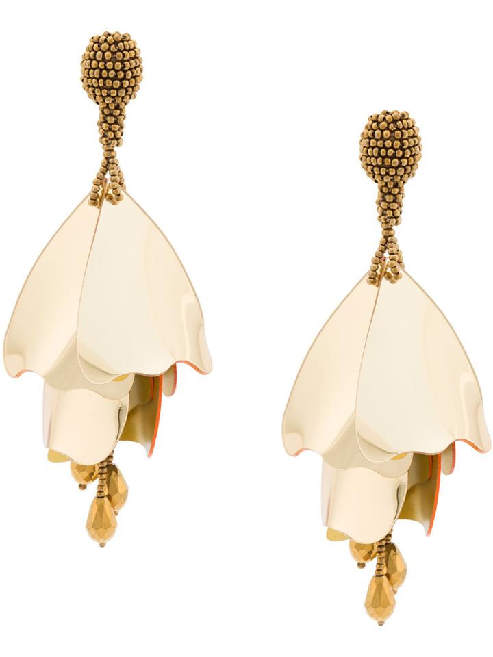 Oscar De La Renta Plastic Tulip Earring - Metallic