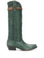 Golden Goose Wish Star Embroidered Boots - Green