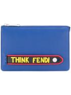 Fendi Logo Strap Clutch - Blue