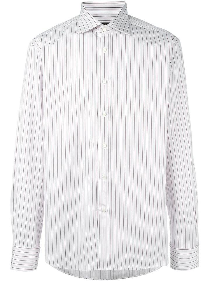 Canali Plain Shirt, Men's, Size: 38, White, Cotton