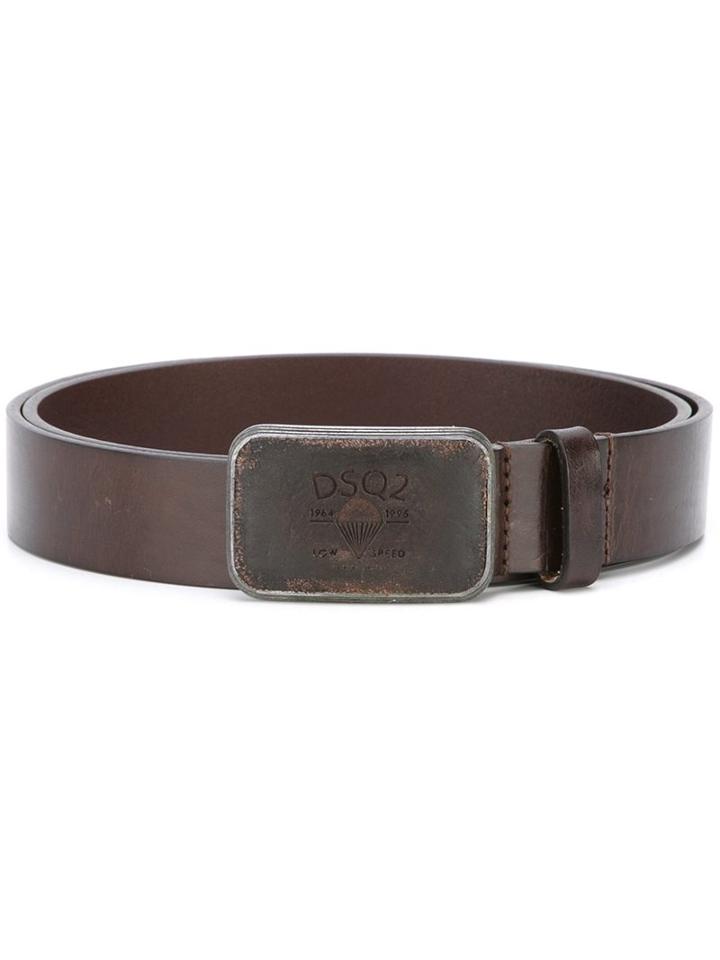 Dsquared2 Parachute Detail Buckle Belt, Men's, Size: 105, Brown, Calf Leather