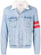 Gcds Logo Print Denim Jacket - Blue