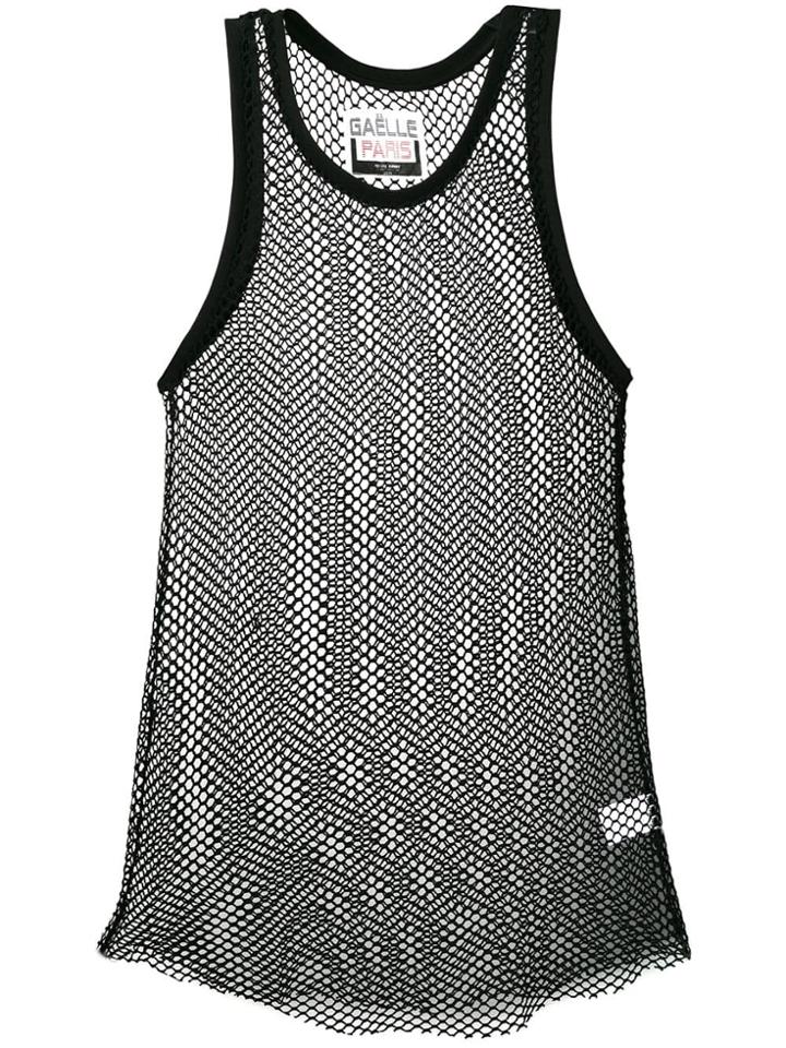 Gaelle Bonheur Sleeveless Mesh Top - Black