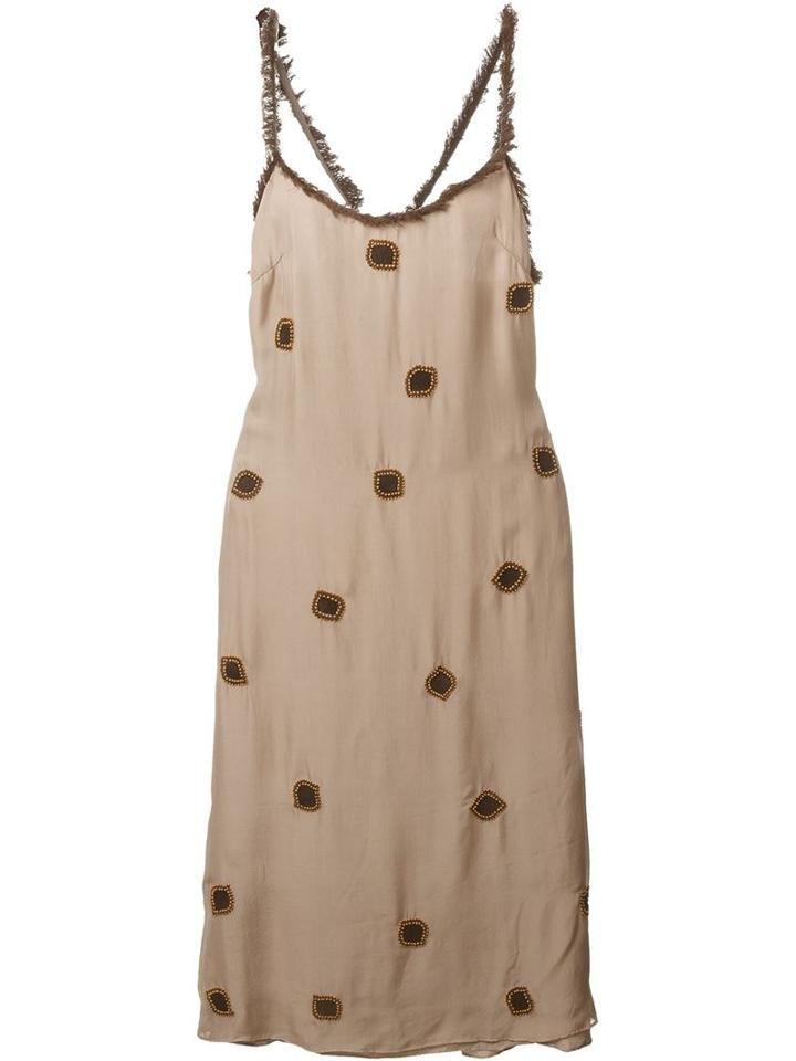 Jupe By Jackie Frayed Trim Embroidered Dress