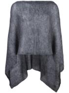 Al Duca D'aosta 1902 Semi-sheer Knitted Short Cape, Men's, Grey, Acrylic/polyamide/mohair