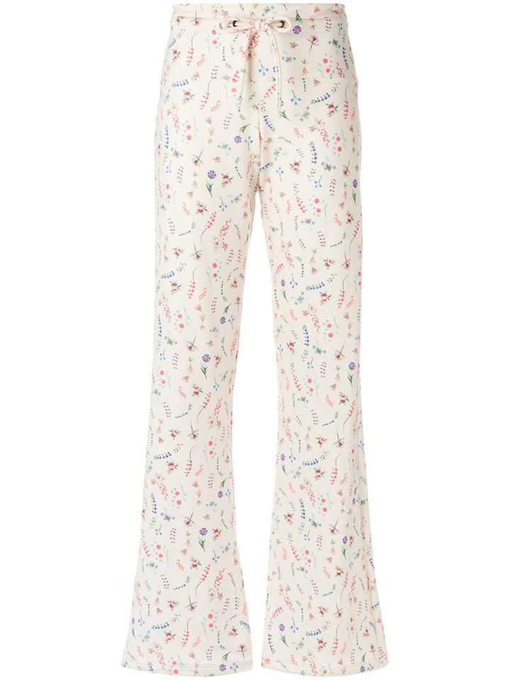 Olympiah - Printed Flared Trousers - Women - Polyester/spandex/elastane - M, White, Polyester/spandex/elastane