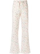 Olympiah - Printed Flared Trousers - Women - Polyester/spandex/elastane - M, White, Polyester/spandex/elastane