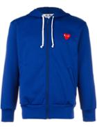 Comme Des Garçons Play Zip Up Hoodie, Men's, Size: Large, Blue, Polyester