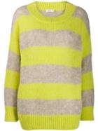 Closed Striped Knit Jumper - Yellow