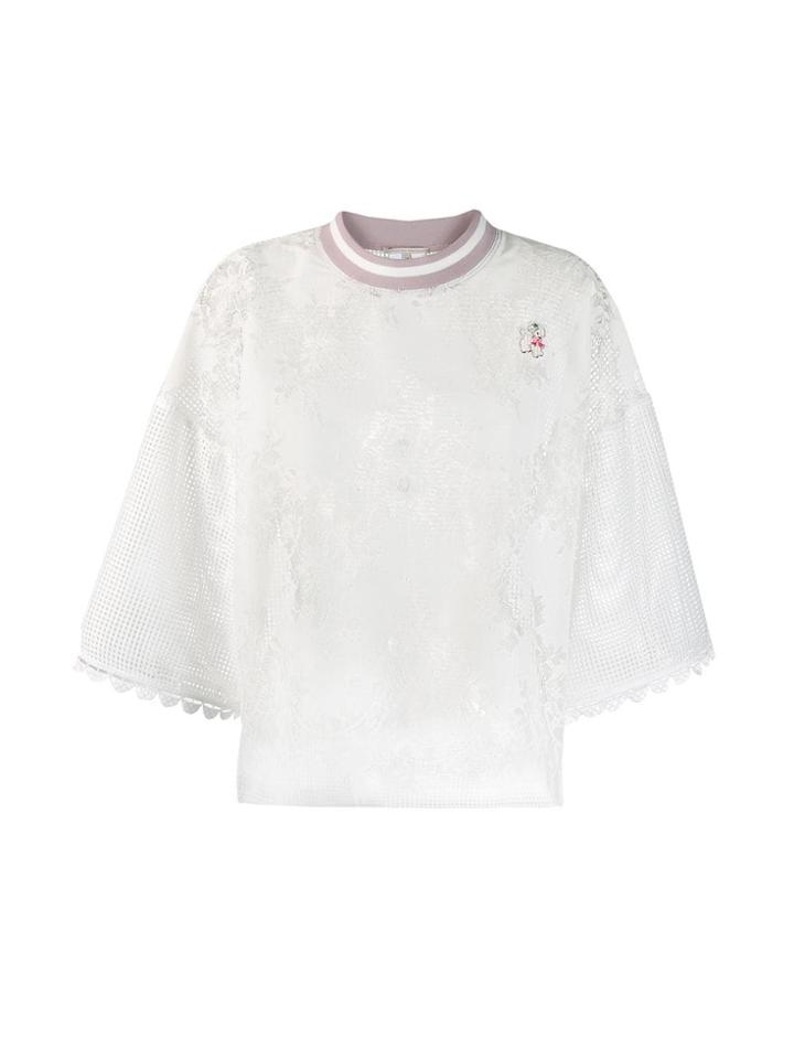 Marco De Vincenzo Lace Panelled T-shirt - White