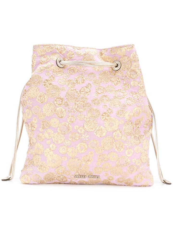 Miu Miu Foil Print Tote - Pink & Purple