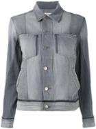 Frame Denim Slip Pockets Denim Jacket, Women's, Size: Large, Grey, Cotton