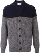 Brunello Cucinelli Cashmere Colour Block Cardigan, Men's, Size: 54, Blue, Cashmere