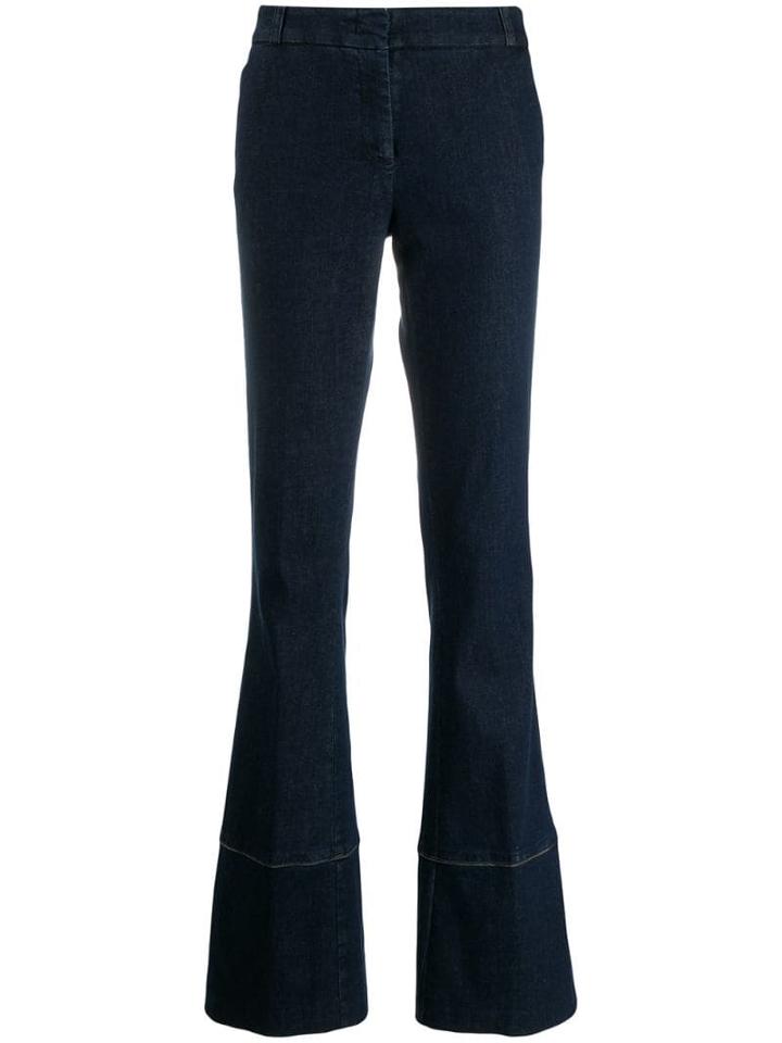 Kiltie Flared Leg Jeans - Blue