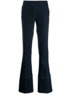 Kiltie Flared Leg Jeans - Blue