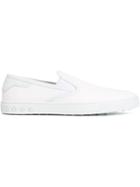 Tod S Slip-on Sneakers, Men's, Size: 11, White, Calf Leather/rubber