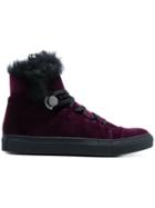 Moncler Hi-top Velvet Sneakers - Pink & Purple