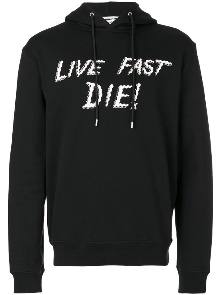 Mcq Alexander Mcqueen Live Fast Die Print Hoodie - Black