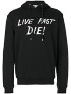 Mcq Alexander Mcqueen Live Fast Die Print Hoodie - Black