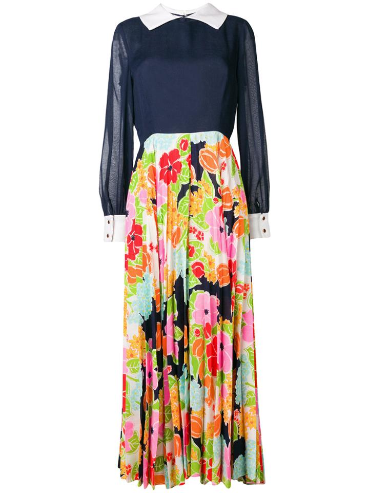 William Vintage Floral Skirt Dress - Blue