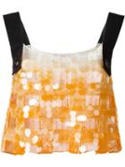 Aviù Sequin Crop Top, Women's, Size: 40, Yellow/orange, Cotton/polyamide